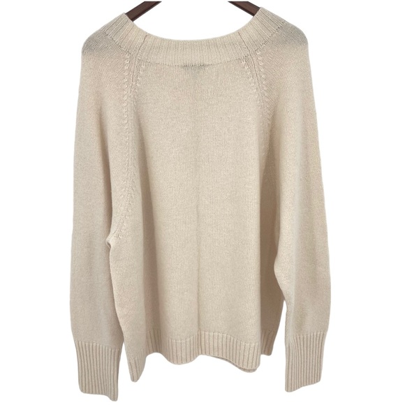 J.Crew Cream Knit Jeweled Button Front Pullover Sweater Wool Blend Cozy Casual - Picture 10 of 11